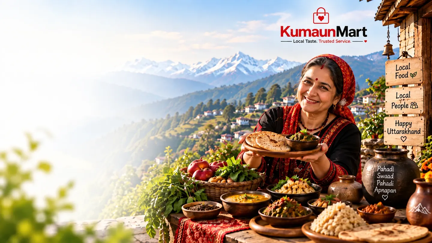 Local restaurant food celebrating Kumaun community pride