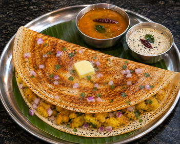 Butter Onion Masala Dosa