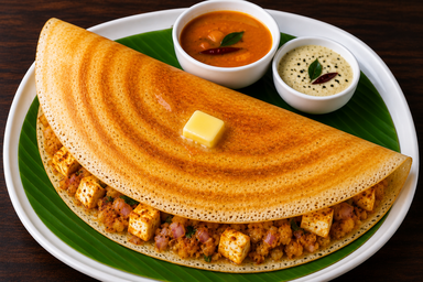 Onion Paneer Masala Dosa