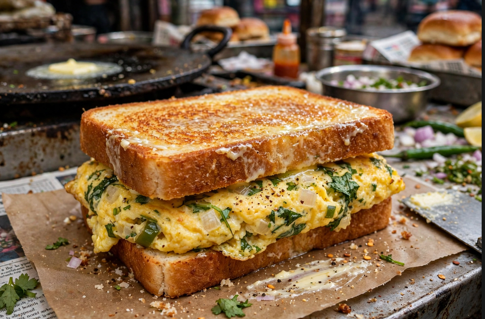 Bread Butter Omlette